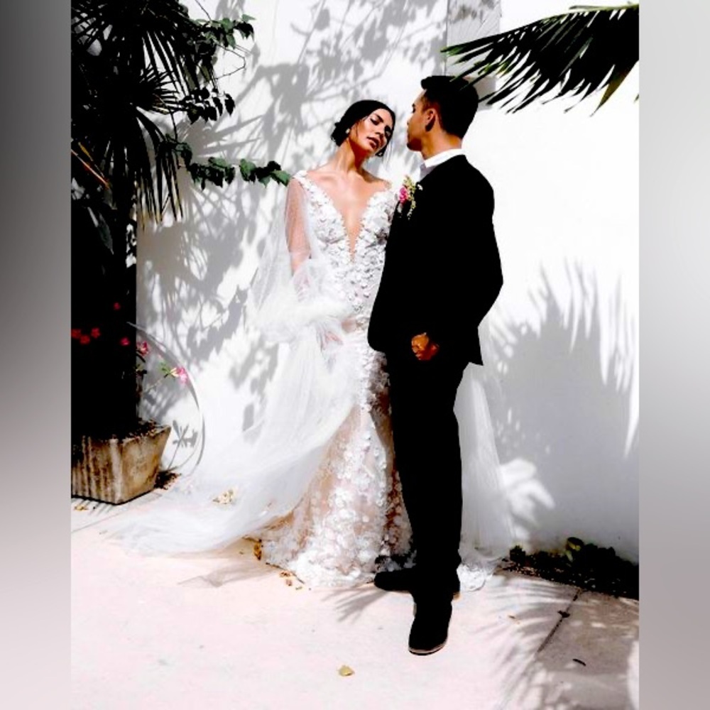 New Galia Lahav Couture Fleur silk lace wedding dress sz 42 10/12 bridal… - Picture 6 of 16